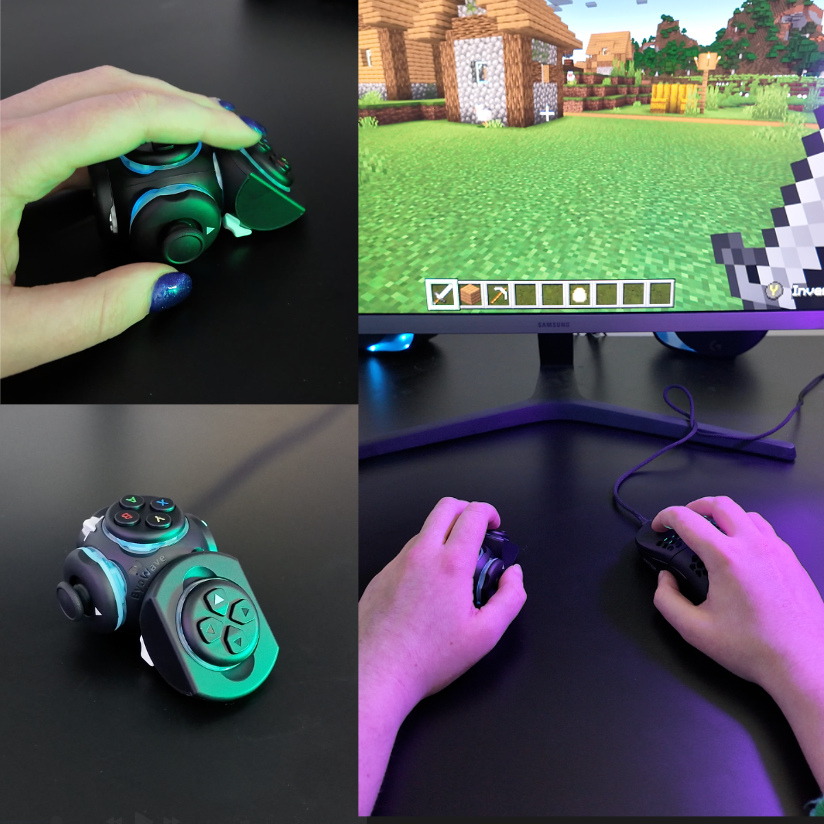 Playing-minecraft-with-the-one-hand-controller-and-mouse-combo